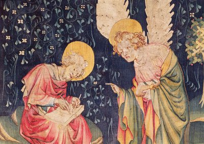 St. John with an Angel, from The Apocalypse of Angers (detail) by Nicolas Bataille